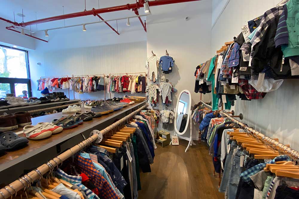 used clothing and shoes are common at Wild+Free Urban Kis