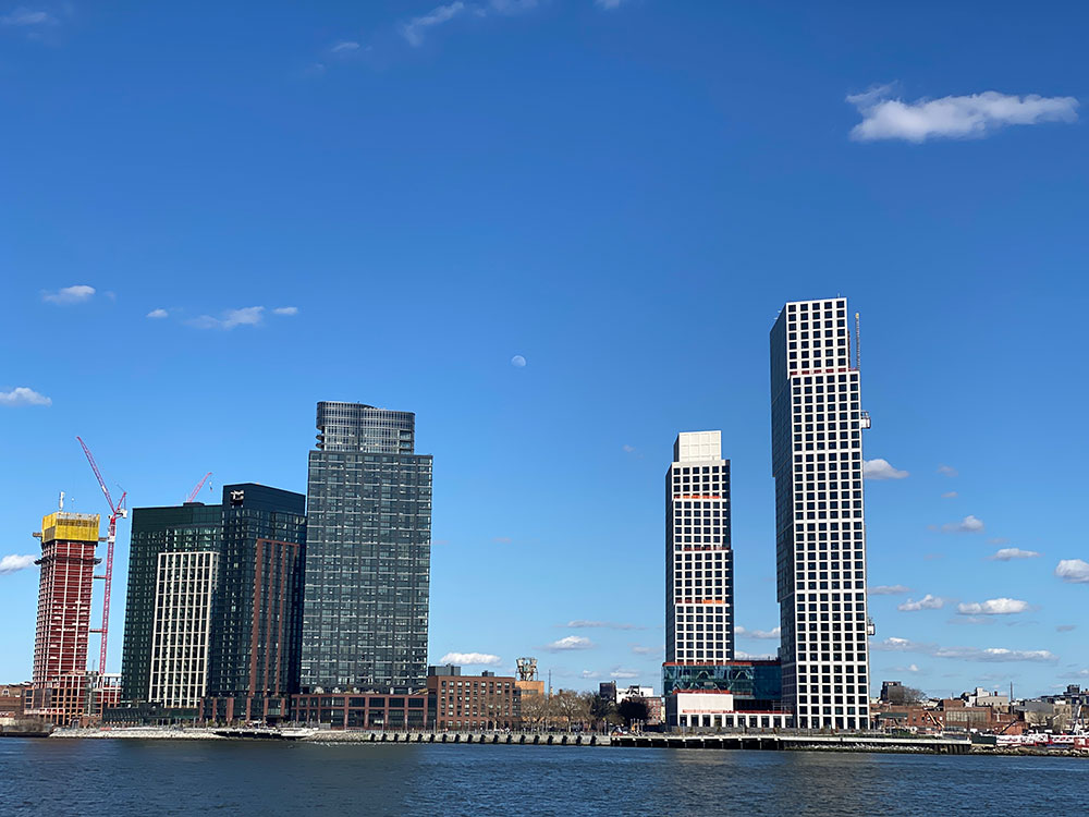 227 West Street towers over the waterfront