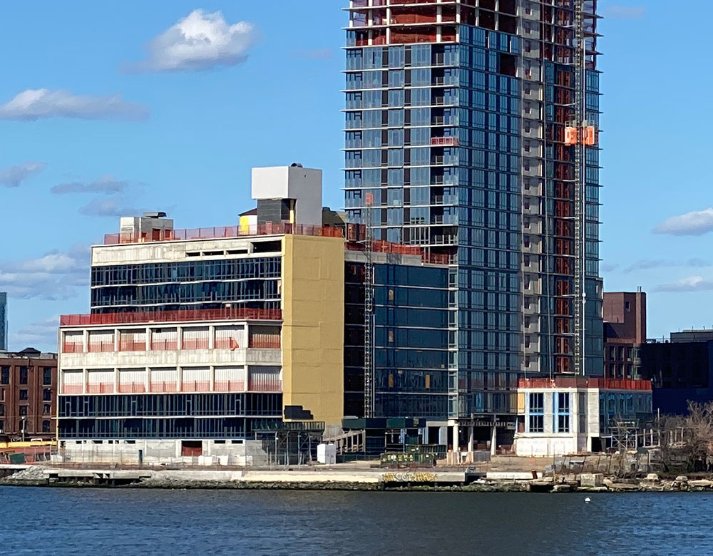 Calyer Place rises on the williamsburg waterfront