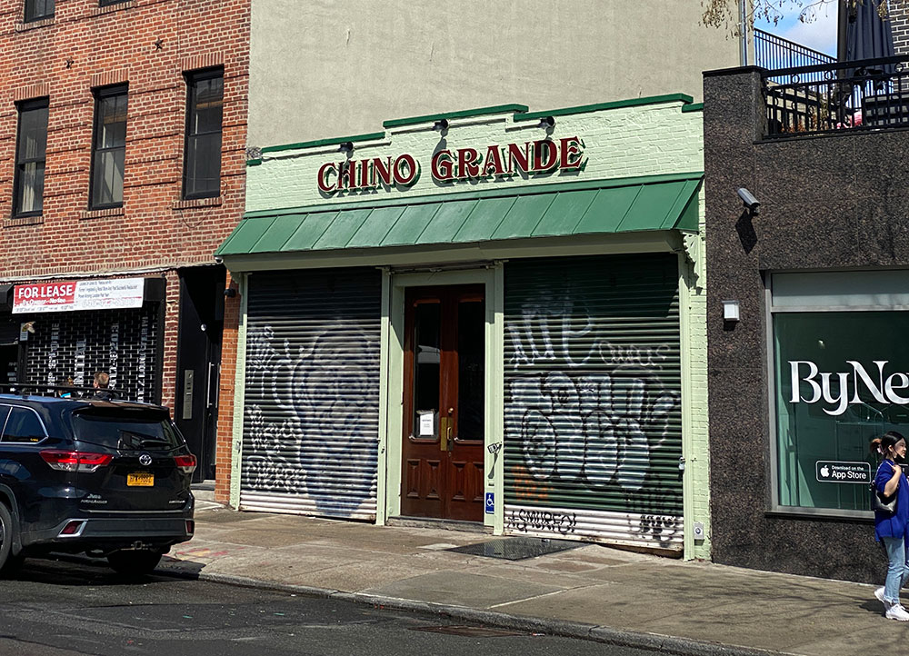 Chino Grande on Grand Street in Williamsburg Brooklyn is set to open April 27