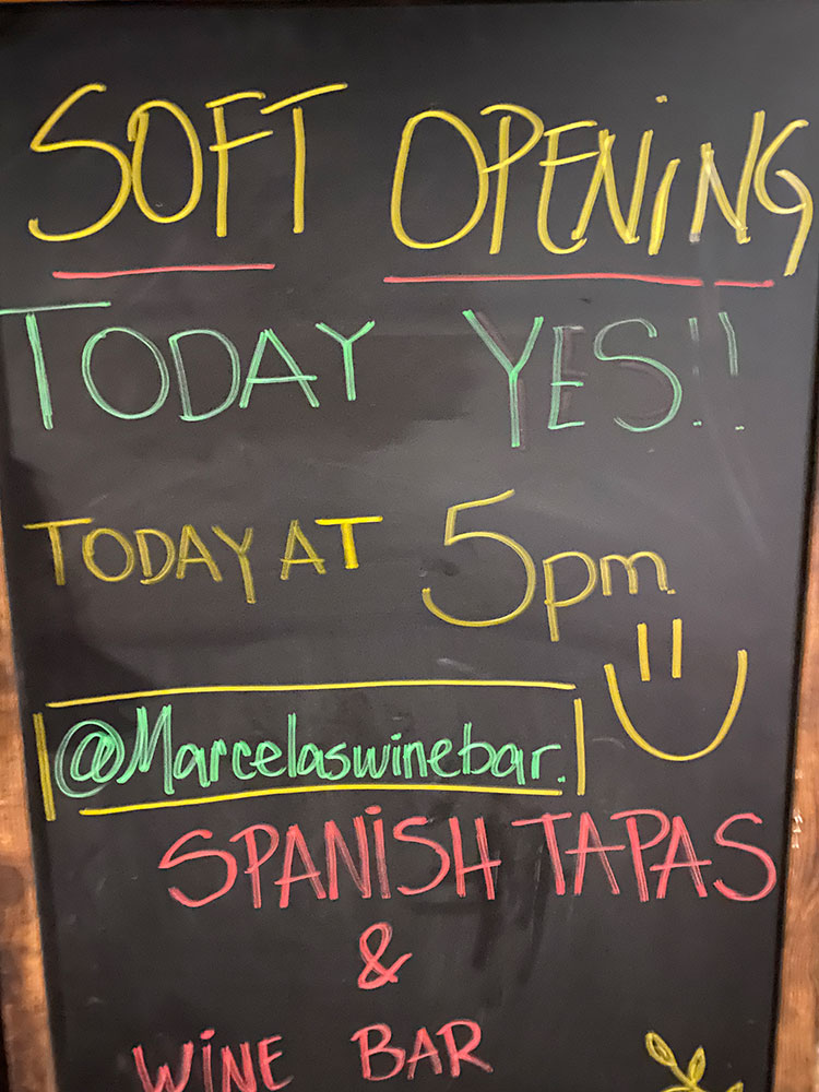 Sign board for Marcela wine bar