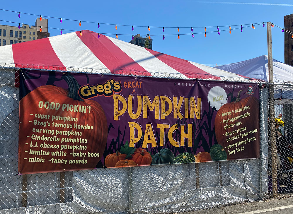 Greg's Pumpkin Patch at Domino Park provides family fun and sells a lot of pumpkins
