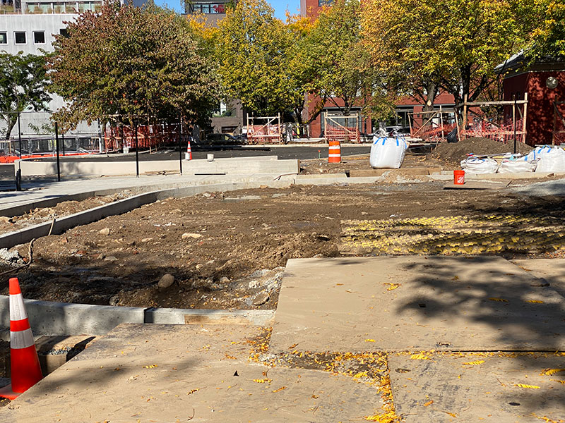 Sidewalk at sheridan playground has been replaced