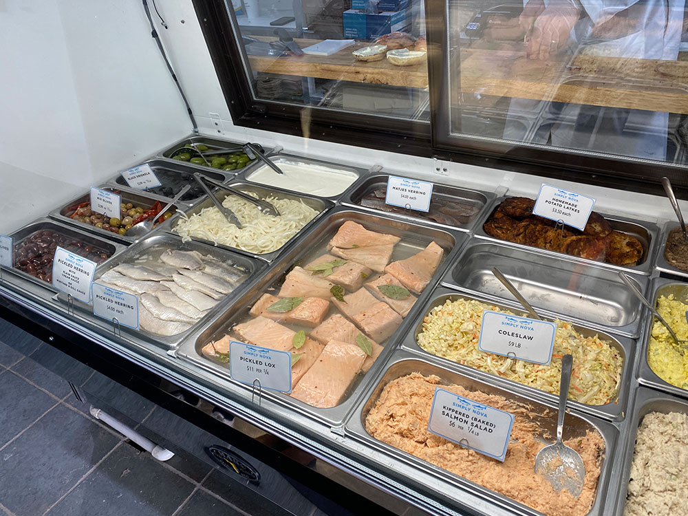 Simply Nova has salads by the pound -- egg salad, tuna salad, coleslaw -- as well as cooked and preserved fish like herring