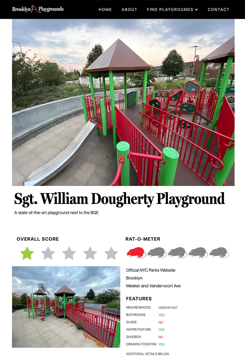 Brooklyn Playgrounds is a review site for playgrounds