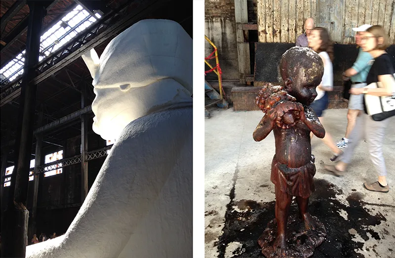 Kara Walker sculptures at Domino sugar factory in Williamsburg in 2014